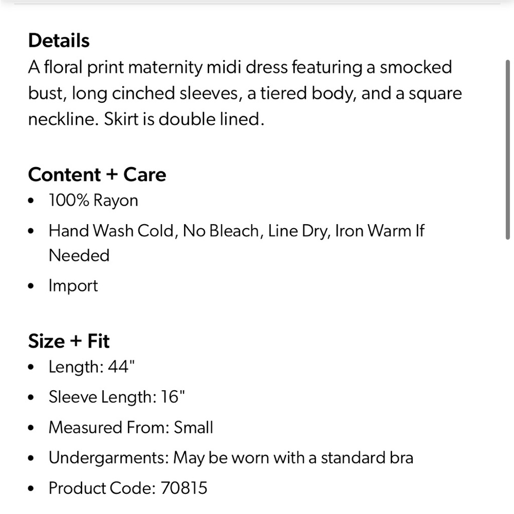 Pinkblush maternity smocked dress in MEDIUM - Picture 4 of 7